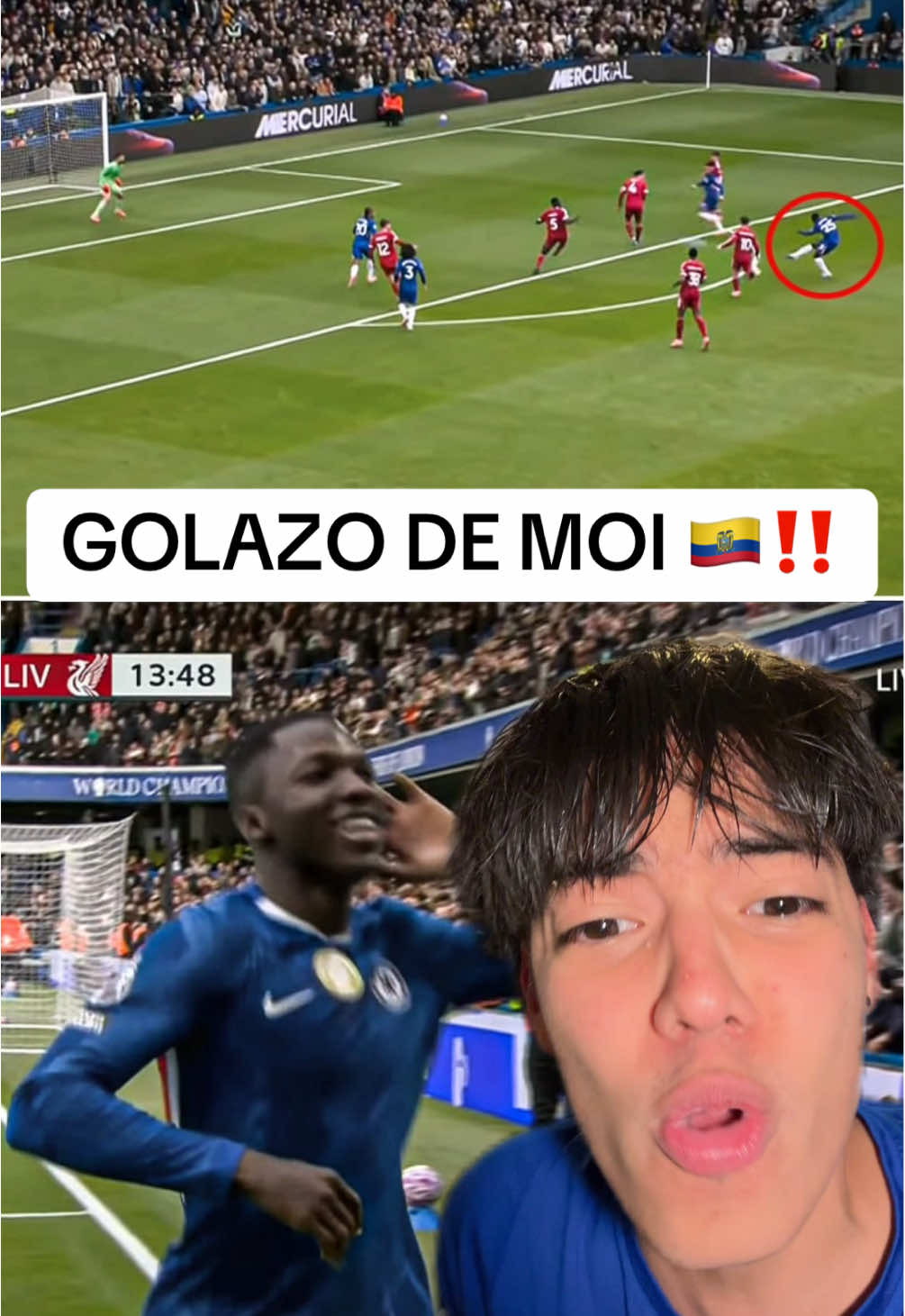 GOLAZO DE MOISES CAICEDO AL LIVERPOOL POR LA PREMIER LEAGUE #moisescaicedo #gol #chelsea #ecuador🇪🇨 #diegofut 