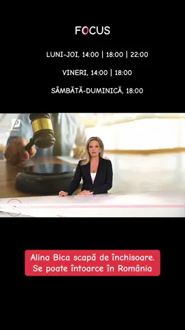 Alina Bica este liberă. Curtea de Apel București a decis că fosta șefă DIICOT și-a executat pedeapsa în Italia și a retras mandatul european de arestare. Totuși, Bica nu făcut o zi de închisoare în Italia, acolo unde se află de câțiva ani #primatv #focusprimatv