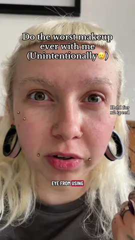 All of my unclean girls RISE UP🙋‍♀️ I’m looking extra crusty and dusty these days because honestly my mental health has been on a downward spiral due to all of the STRESS of life🥲 Doing this makeup did not help like I thought it would. I took it off almost immediately, you’ll be glad to know😛🫶 LOVE YA #microbangs #altmom #altgrwm #messygirl #altmakeup 