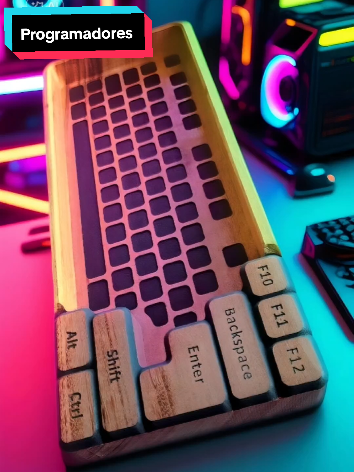 Petisqueira dos Programadores, ⌨️ Teclado Madeira. #programador #woodart #cnc #pcgamer #carpenter 