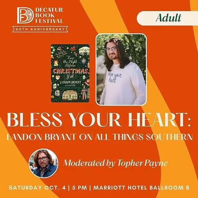 Can’t wait to see y’all at my panel at the Decatur, GA Literature Festival TODAY at 5pm