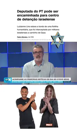 A deputada Luizianne Lins (PT-CE) está há mais de 40 horas incomunicável após ser detida por Israel durante missão humanitária em Gaza. Nesta sexta-feira, 3, ela e os demais brasileiros receberão visita consular no centro de detenção de Ketziot, onde advogados também acompanham o caso. #lascou #semvisto #deportados#guerra #israel 