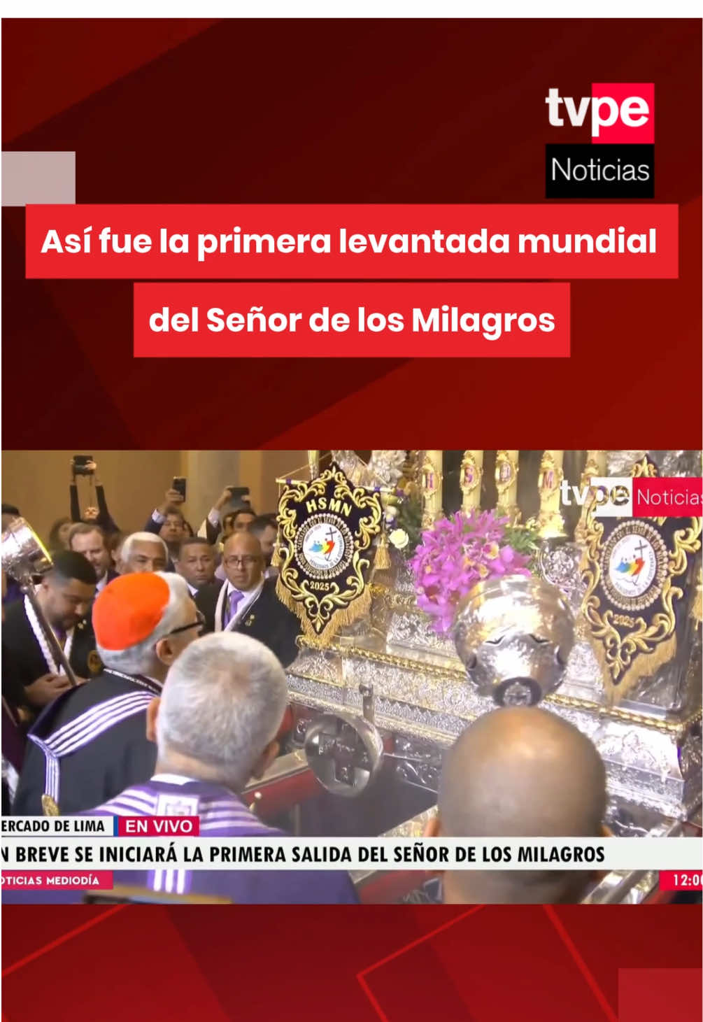 🙏✨Así se vivió la primera levantada mundial del Señor de los Milagros🇵🇪🌎 Una emotiva ceremonia que unió a miles de devotos en más de diez países al mismo tiempo. 💜 TVPerú Noticias fue testigo de esta histórica manifestación de fe. #SeñorDeLosMilagros #FeQueUne #Noticias #NoticiasPerú #TVPerúNoticias 