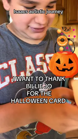 I want to thank Billie Jo for the Halloween card #halloween #supportloveautism #autism #profound #fyp 