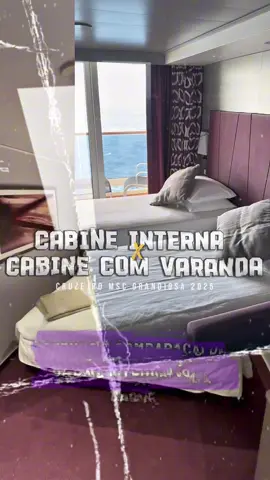 Comparação da cabine interna com a cabine externa com varanda no cruzeiro da MSC  #cruzeiros #cruzeiro #msc #mscgrandiosa #costacruzeiros 
