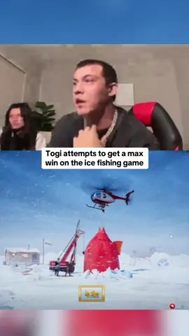 Togi attempts to get a max win on the ice fishing game #kickstreaming 