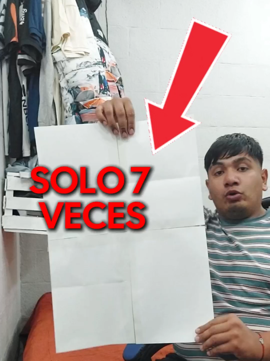cuantas veces se puede doblar una hoja de papel?