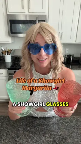 Happy Life of a Showgirl release to all who celebrate! I found these perfect glasses at @Dollar General so I had to make a drink!  2 guava margaritas:  -3 oz blanco tequila -1 oz fresh lime juice -1 oz orange liqueur  -4 oz guava nectar  Shake and serve over ice! #thelifeofashowgirl #taylorswift #thelifeofashowgirlcocktail 