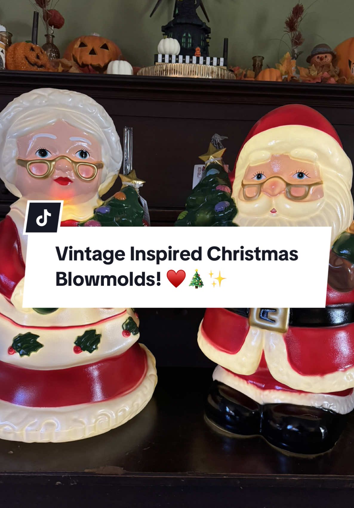 Obsessed with these vintage inspired Christmas blowmolds from @Hobby Lobby 😭🥹🎄♥️ Definitely will be a staple in our home for years to come! #vintagechristmas #christmastok #christmas #fyp #christmasdecor 