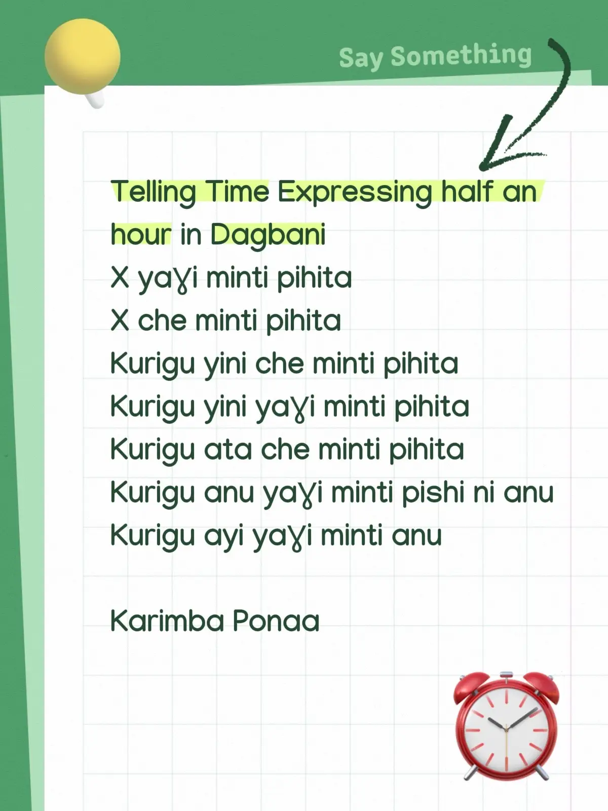 Tuma please comment by writing the time given. ☝️ #learndagbani  #dagbanitiktokertamale #dagbonnetwork 