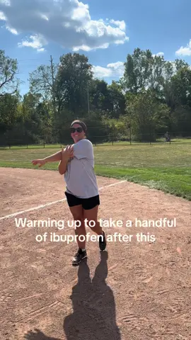 Ex college players warming up to take on teenagers #fyp #college #softball #MB4L #Mott 