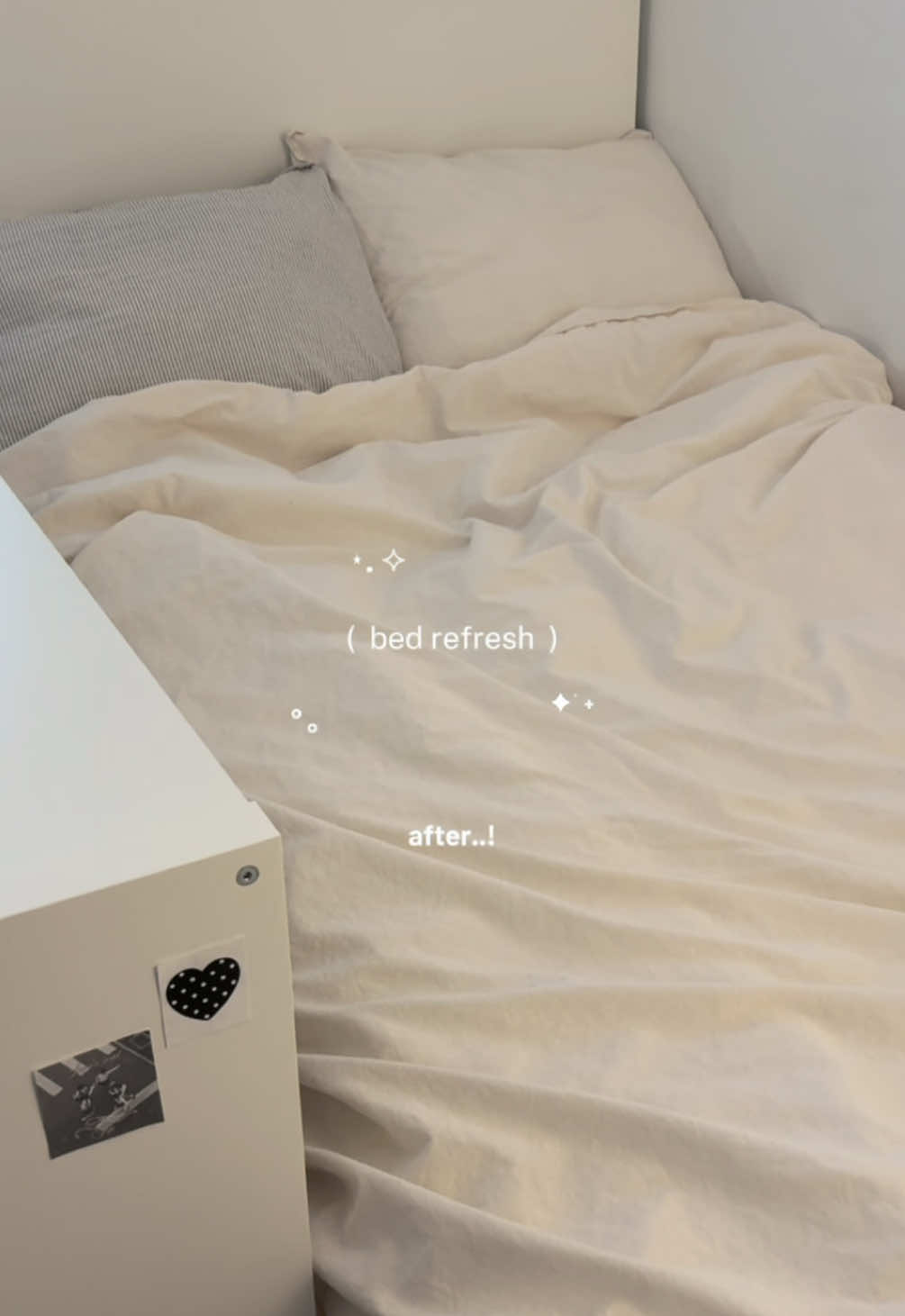 refresh my bed with me ! ˖ 💭 ⊹  #日常 #生活音vlog #Vlog #ASMRvlog #生活 #foryoupage #kpopfyp #viral #quietlife #bedding #bedrefresh #RoomTour #whiteaesthetic #cleangirl #cleaning #laundry #everydayvlog #fyp #cozy #ikea #roominspo #beforeafter #roomdecor #miffyurl 