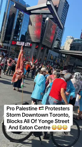 Pro Palestine 🇵🇸 Protesters Storm Downtown Toronto, Blocks All Of Yonge Street And Eaton Centre 😳😳😳 #Toronto #newyork #Love  #news #video 