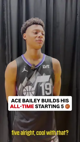 No. 5 overall NBA Draft pick Ace Bailey builds his all-time startig 5! How’d he do? #NBA #acebailey #basketball 