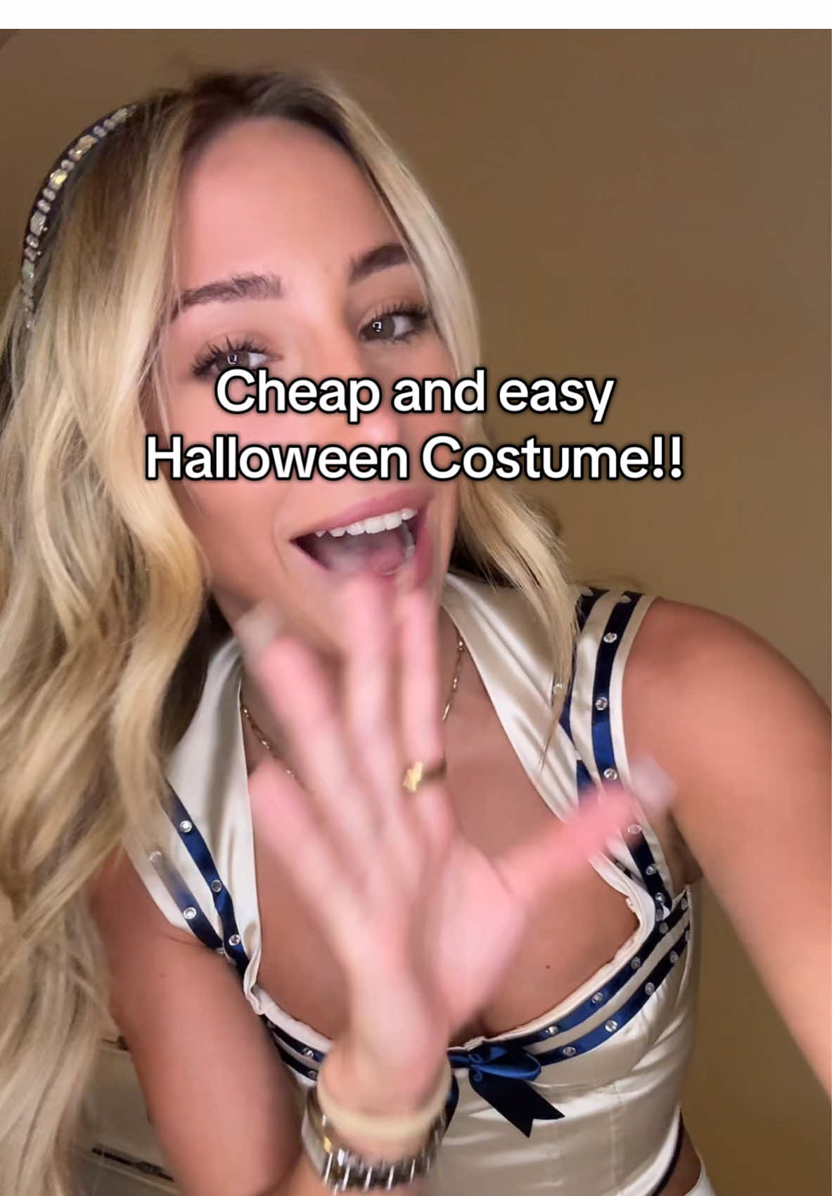 Set sail in style this Halloween ⚓👀 This sailor costume is cute, flattering & ships fast (I got it in 2 days!) perfect for any Halloween party or couples costume! #sailorcostume #halloweencostume #halloweencostumeideas #tiktokshophalloween #collegehalloweencostumes 