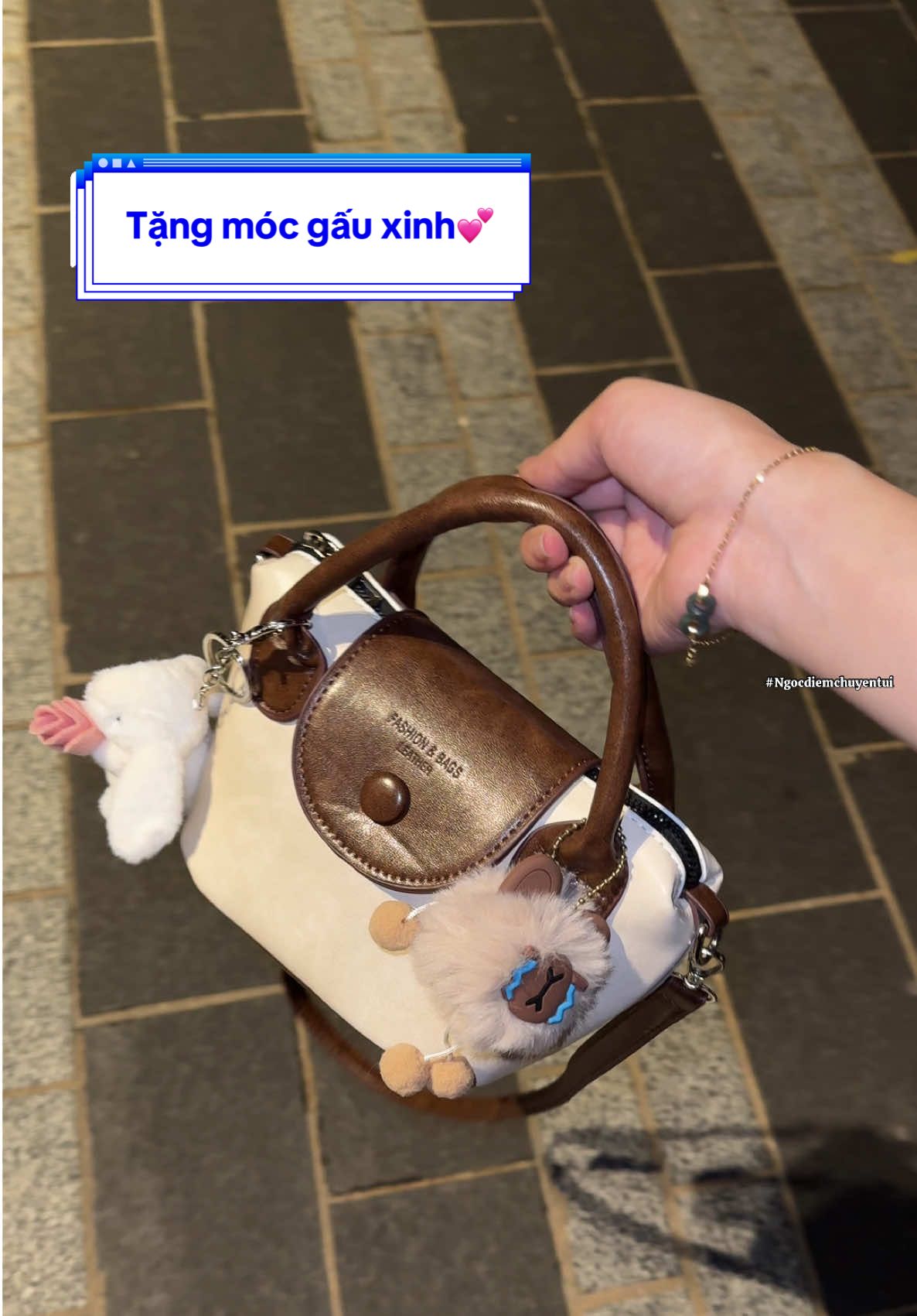 Trả lời @ngocdiemreview8686 Túi hottrend xinh xắn kèm móc gấu xinh🪸#8x#tuixach #tuihottrend #ngocdiemchuyentui #tuigiare 