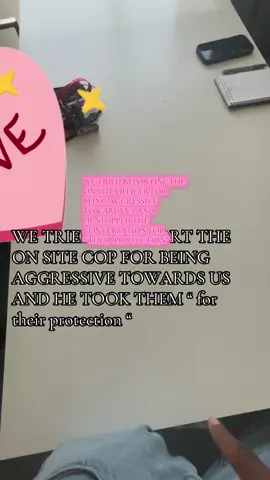 the officer came and said I was the aggressor because he previously told us no interaction … is her screaming at the camera not interaction ??? he then told them that “ I was doing too much “ and “ trying to make it seem like it’s because we’re black “ I tried to press charges for her making false police reports and the other officer said “ we try not to step on each other toes “ … I will be posting additional footage