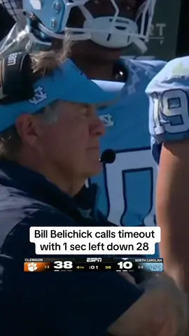North Carolina playing until the final second #cfb #CollegeFootball #clemson #northcarolina #billbelichick 
