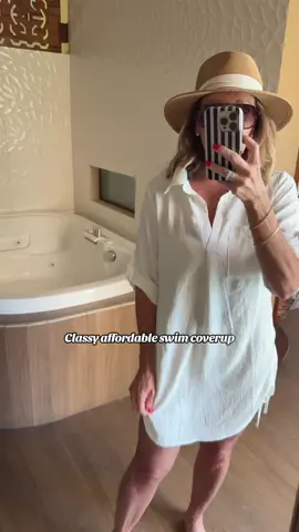 Heading to the pool and wearing one of my favorite swim coverups 😎 it is lightweight, classy and super affordable.  I have it in 3 colors! ☀️ @BloomingJelly_Official  #swimcoverup #coverup #swimsuitcoverup 