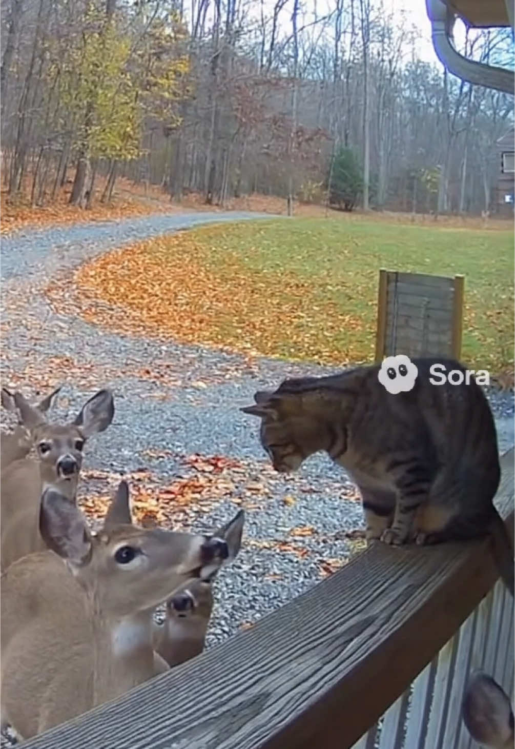 House cam caught the most polite meet-cute: kitty boops a deer 🐱🫎✨ (through the window!) #CatAndDeer #CaughtOnCamera #CabinLife #funny #WildlifeWindow #SecurityCam #NatureTok #cat #PetTok #ViralPets #UnexpectedCute