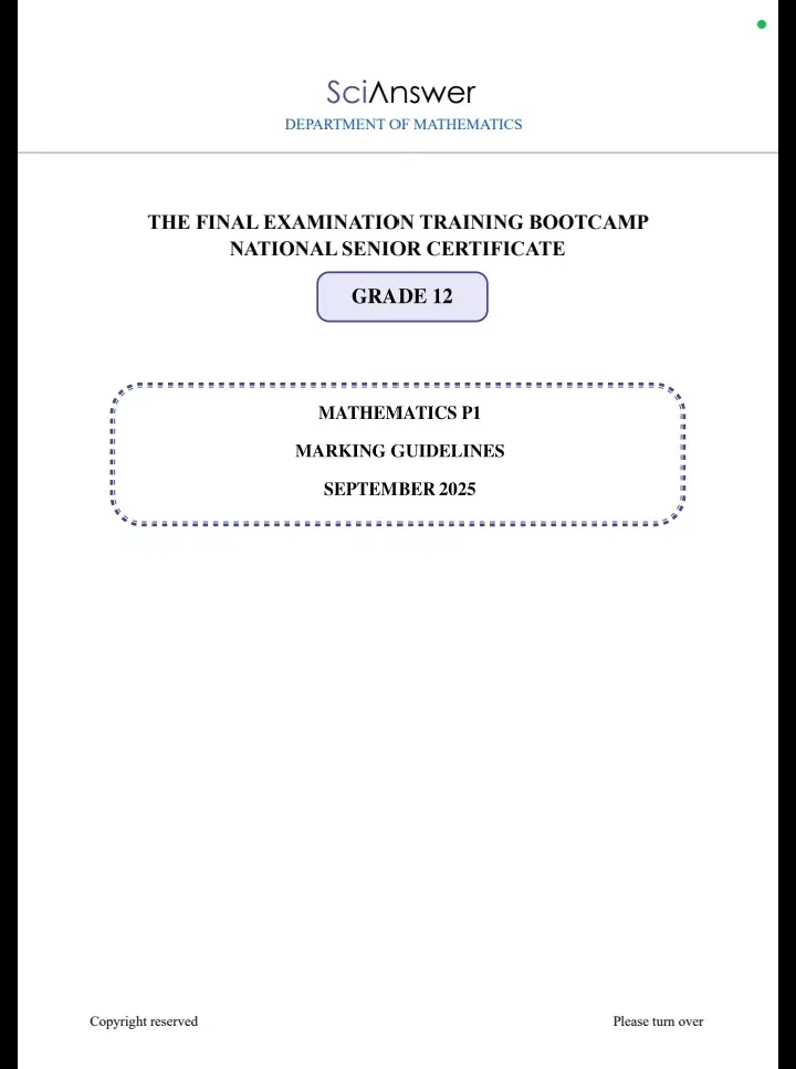 ✨ These are the marking guidelines! #sama28 #grade12 #mathsgrade12 #finalexams #paper1 