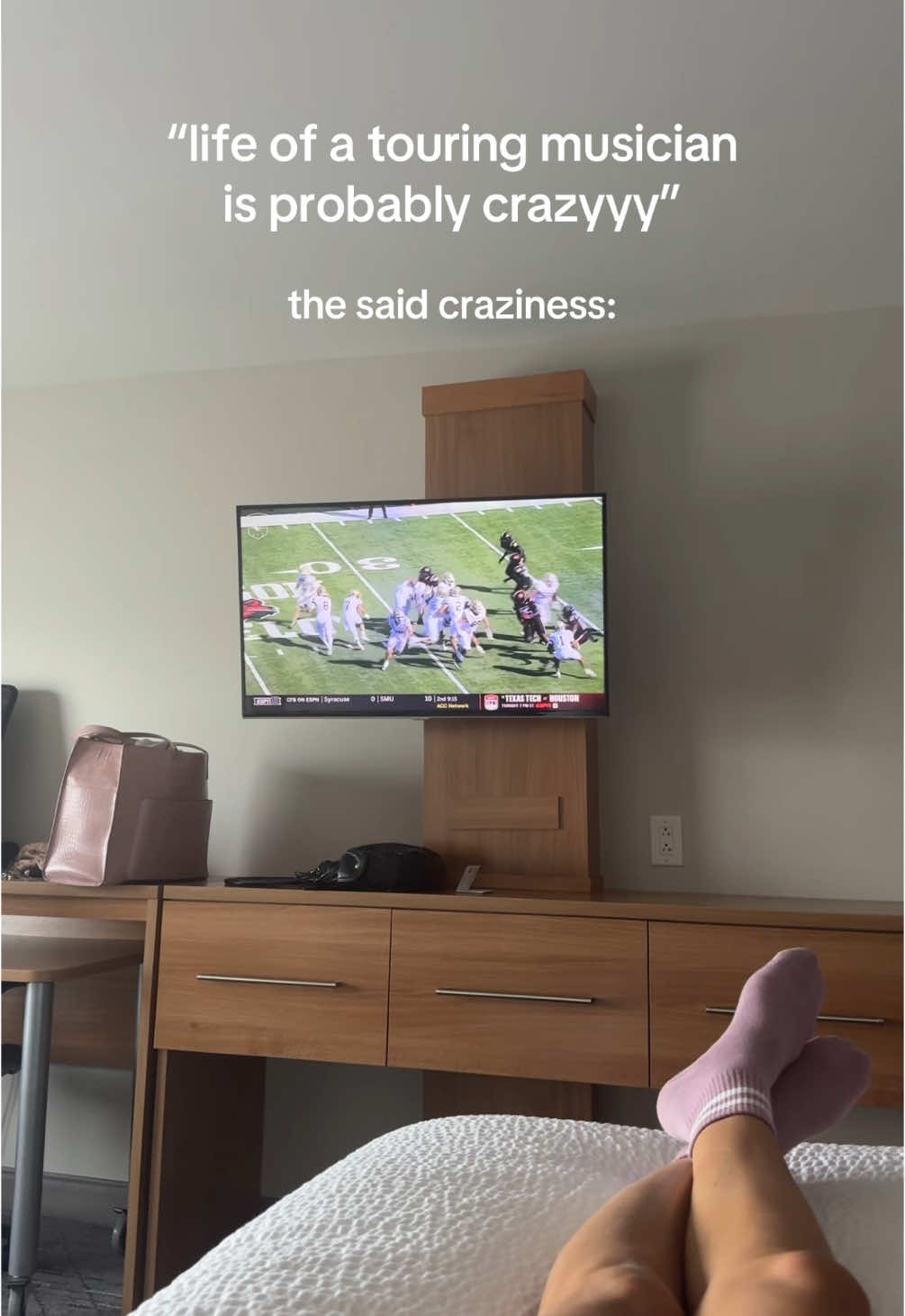 Free time? Football and naps🙂‍↕️ #touringmusician #independentartist #nashvillemusician #newcountryband #lifeontheroad 