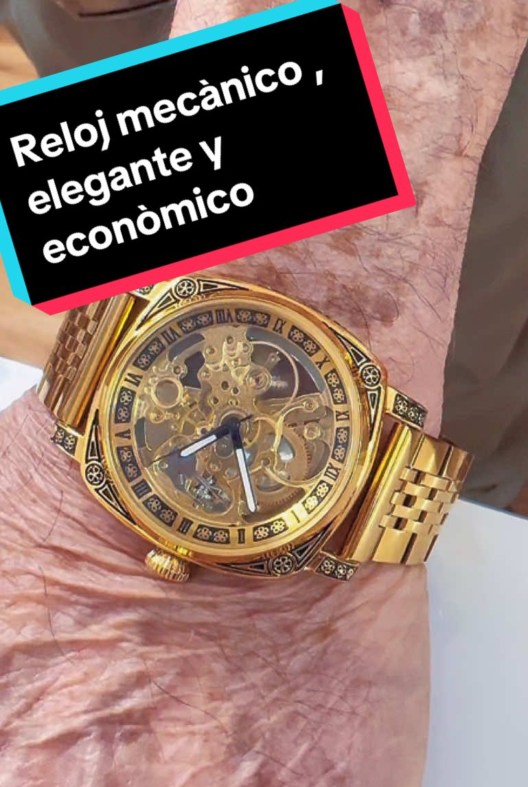 Reloj mecànico , elegante y econòmico . #tiktok #tiktokshop #reloj 