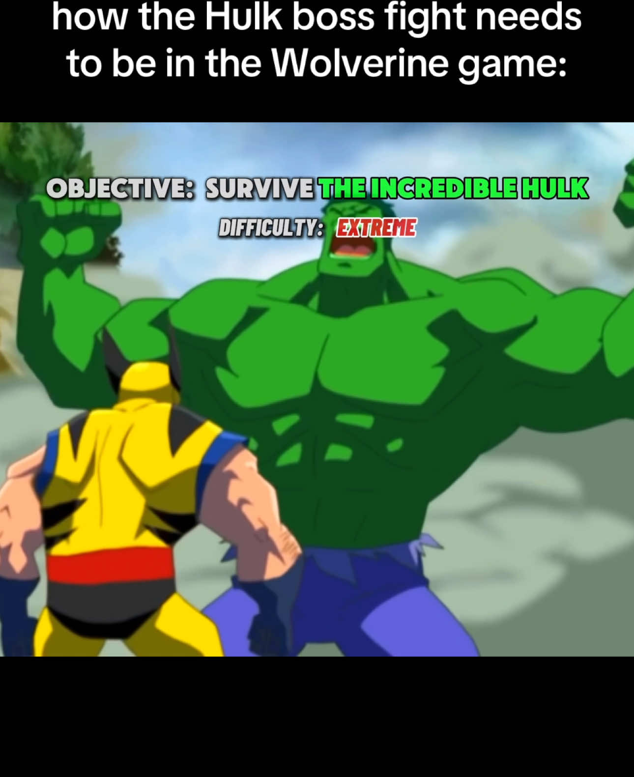 no health bar either 😭🔥 #wolverine #hulk #marvel 