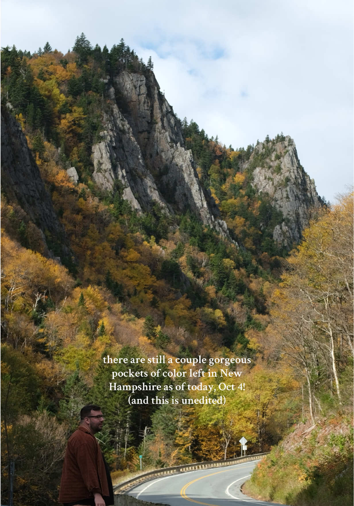 I nearly slammed on the brakes when I saw this scene 🥹🍁🍂✨ this is in Dixville, New Hampshire, just after you pass Flume Brook Picnic Area heading west. Saw this a few hours ago, so go see it while it lasts!! #newhampshire #newengland #fallfoliage #falltok #fallvibes 