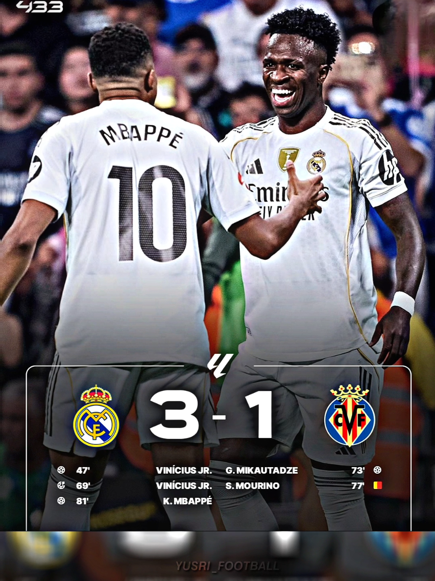 Real Madrid vs Villareal,(3-1), Madrid menang wak 🗿🤙#football #realmadrid #fyp #fyppppppppppppppppppppppp #xyzbca 
