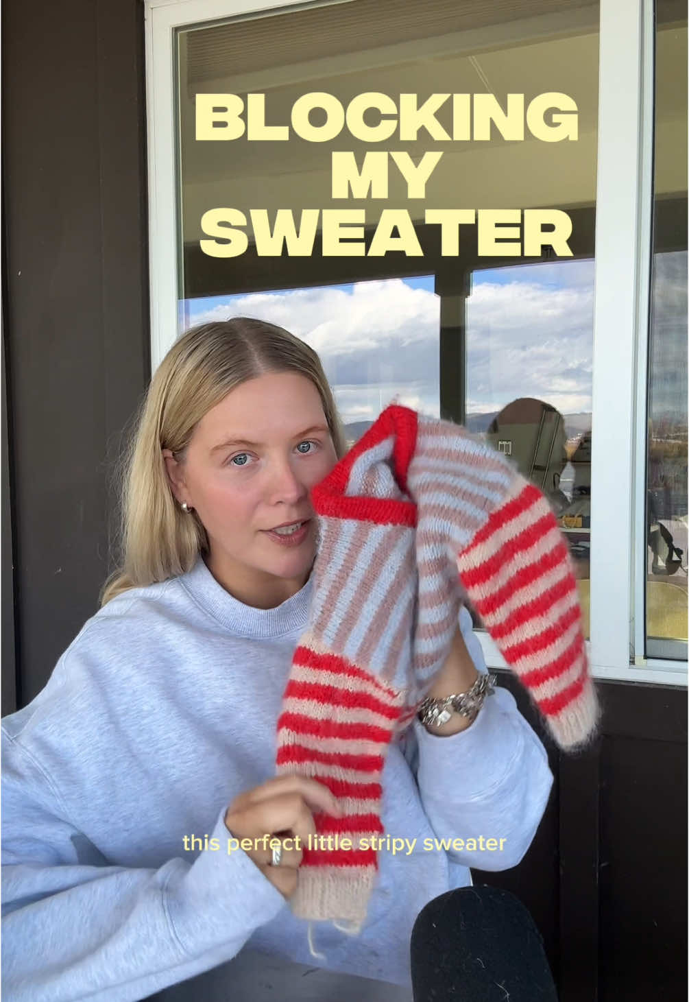 maybe my favorite thing I’ve ever made 🥲 Ebba’s stripey sweater fresh from the blocking mats #knitting #knittingvlog #mohair #knittingforkids 
