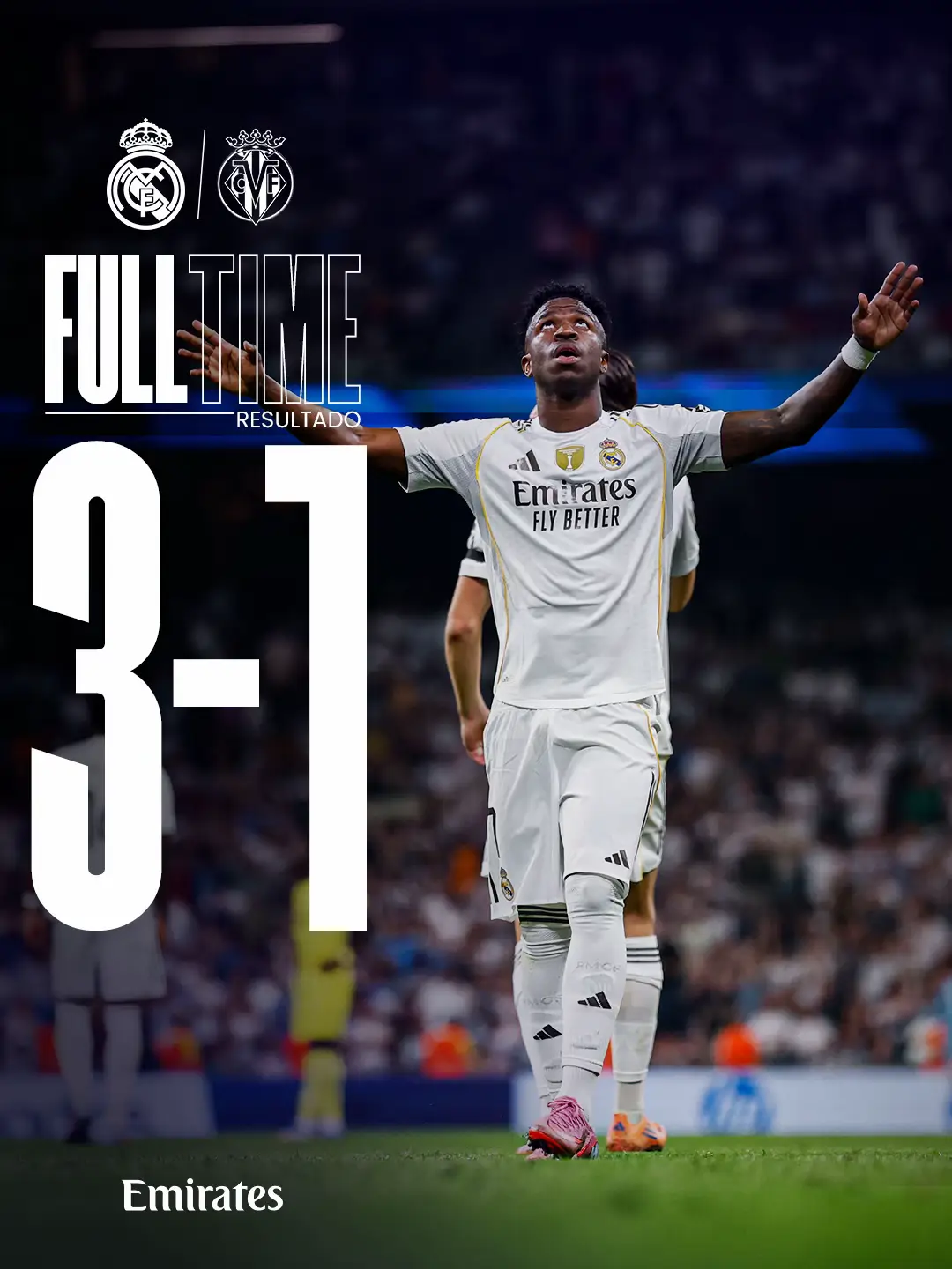 ⚽️ 47' @Vini Jr.  ⚽️ 69' #ViniJr (p) ⚽️ 73' Mikautadze ⚽️ 81' #Mbappe 👉 @Emirates 