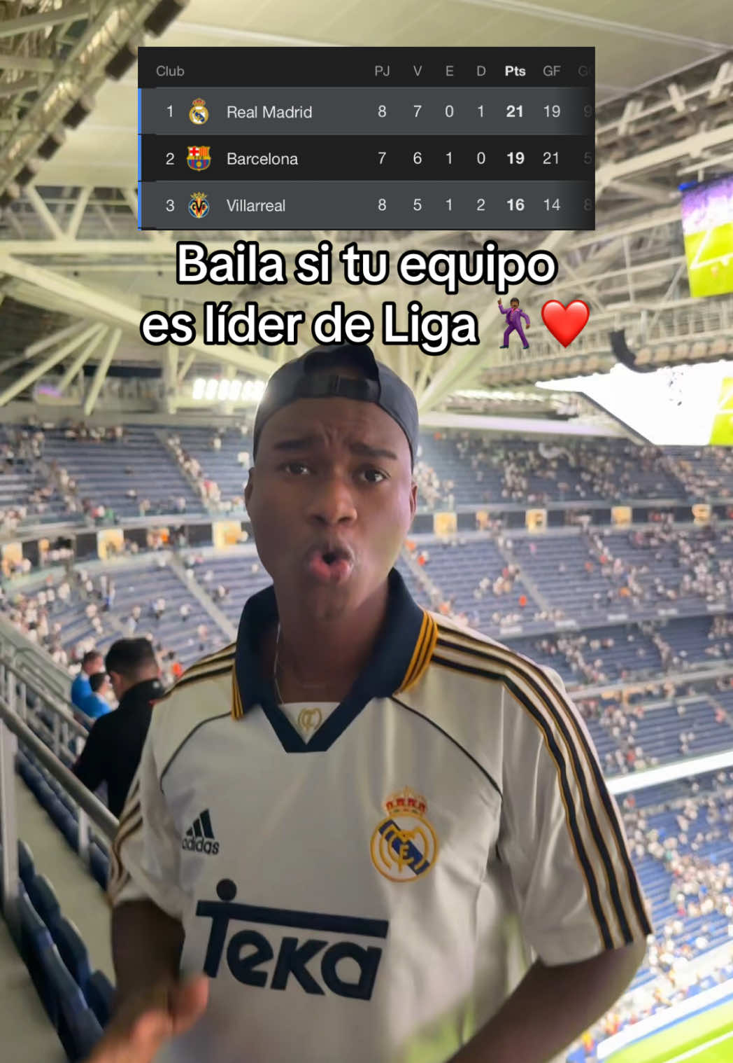 Like si tu equipo es líder  de Liga 🕺🏾🤍🤩… Donde está el Barça?? 