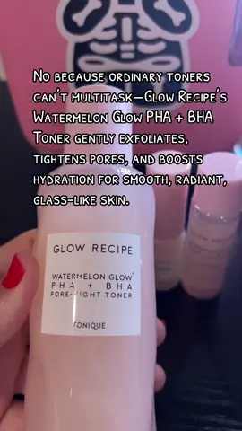 No because ordinary toners can’t multitask—Glow Recipe’s Watermelon Glow PHA + BHA Toner gently exfoliates, tightens pores, and boosts hydration for smooth, radiant, glass-like skin. #curatedtiktokshop 