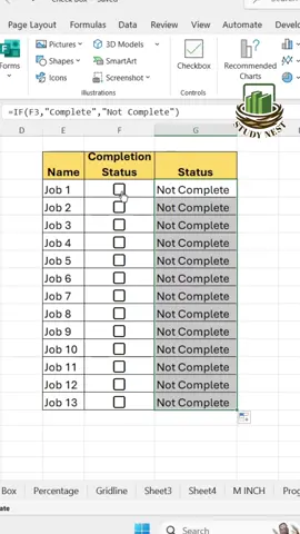 How to Add Checkbox in Excel and Use IF Function | Step-by-Step Tutorial #ExcelCheckbox #ExcelIfFunction #ExcelFormulas #ExcelTutorial #StudyNest 