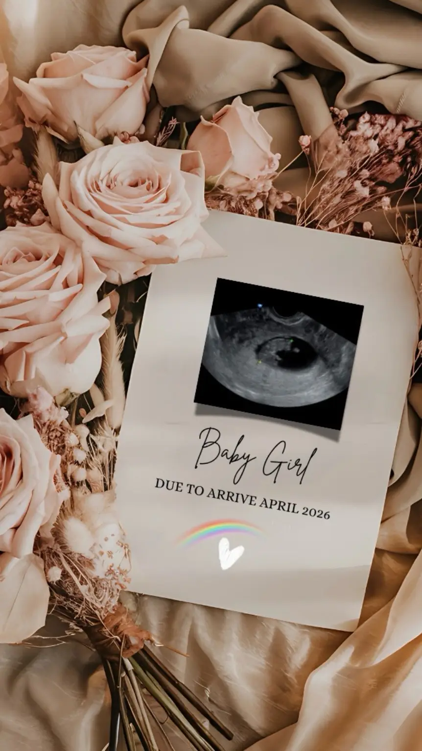 We just know this sweet girl was hand-picked by her brother in heaven 🤍 #pregnancy #pal #pregnancyafterloss #rainbowbaby #babygirl
