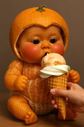 When the ice cream hits the spot #aiasmr #aisounds #satisfying #orangebaby 