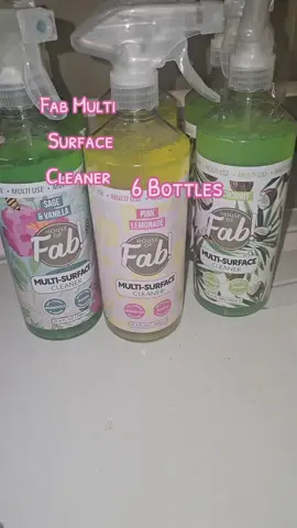 #fab #multisurfacecleaner #sixbottles #cleaner #vanillasage coconut and pink lemonade