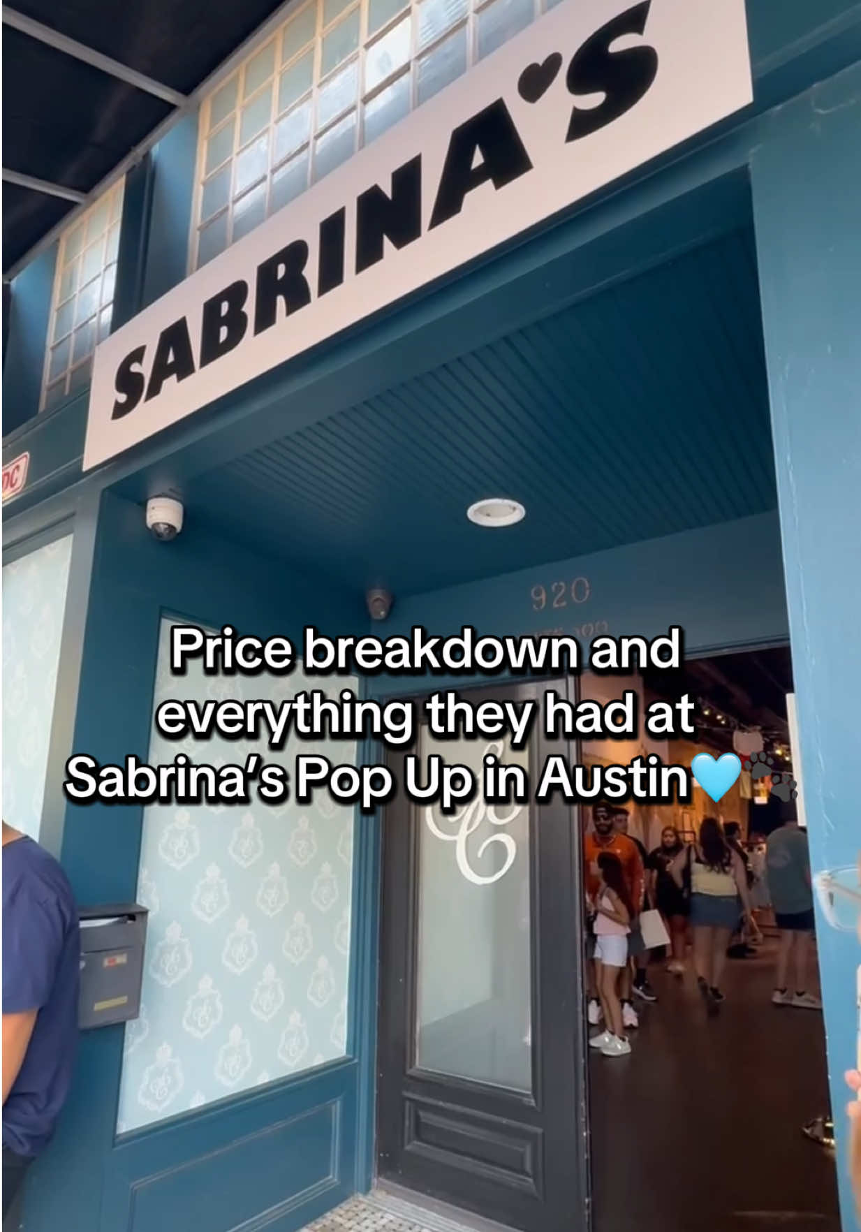 Everything they had at Sabrina Carpenter’s Austin Pop Up🩵with prices! #sabrinacarpenter #sabrinacarpenterfan #austintx #fyp #fypage @Team Sabrina @Sabrina Carpenter 