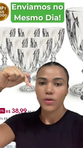 Jogo de 6 Taças de Vidro Diamo #tik_tok #tiktokbrasil #viralvideos 