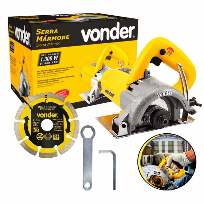 Serra Mármore Profissional Tipo Makita Vonder Smv1300s - Madeira, Concreto 220V/127V + Disco LINK NA BIO!✨✨##viral##fyp##vendas##servico##ferramentas