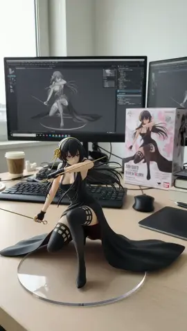 🖤 Yor Forger reimagined as an anime figure! Deadly beauty meets elegance — ZBrush model + box art behind 🎨 Would you add her to your collection? 💋 #AnimeFigure #SpyxFamily #AIArt #OtakuLife 