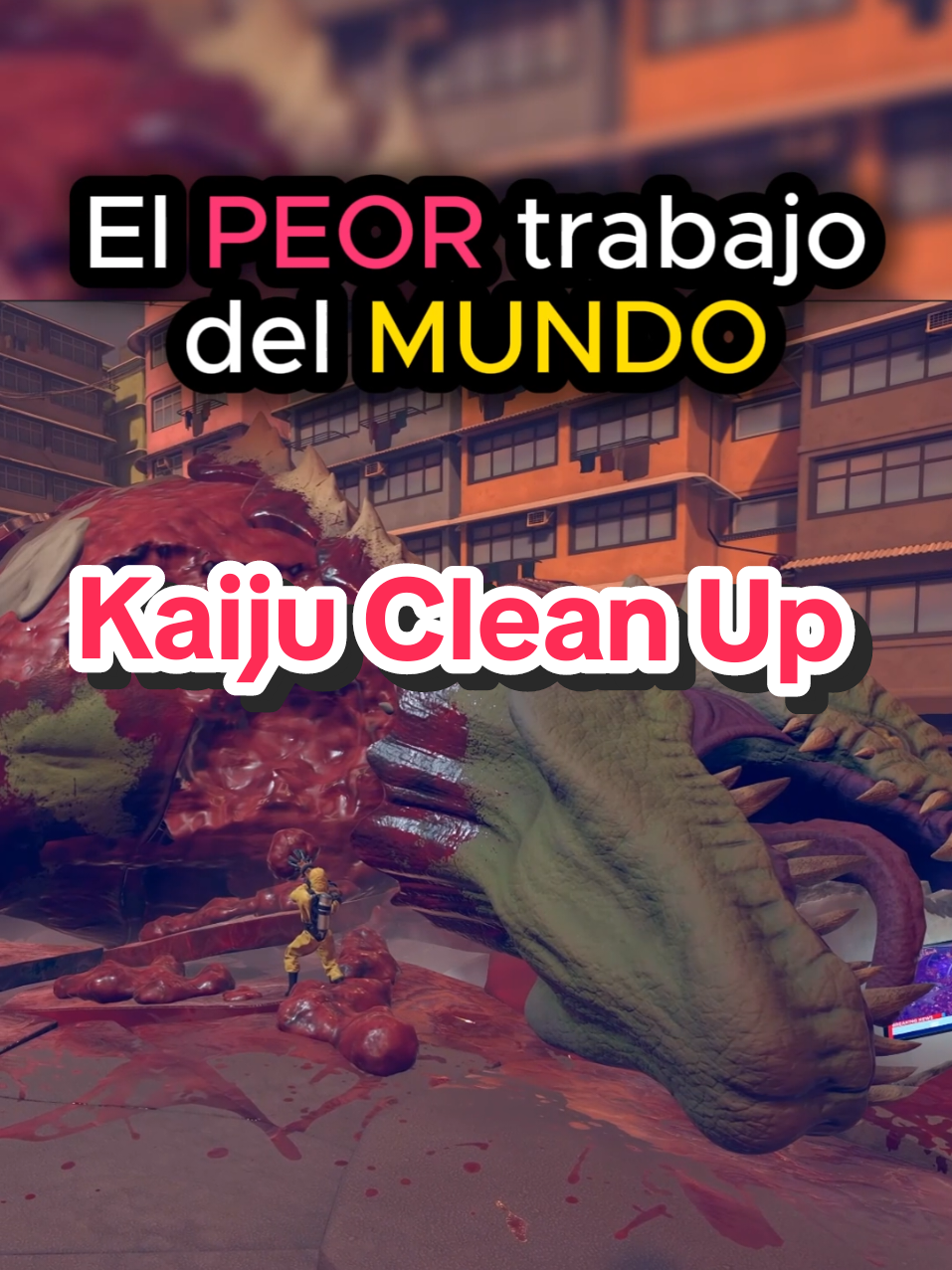 Aceptarías este TRABAJO aunque sea ASÍ DE PELIGROSO? Esto es Kaiju Cleanup #indiegames #kaijucleanup #simulatorgames 