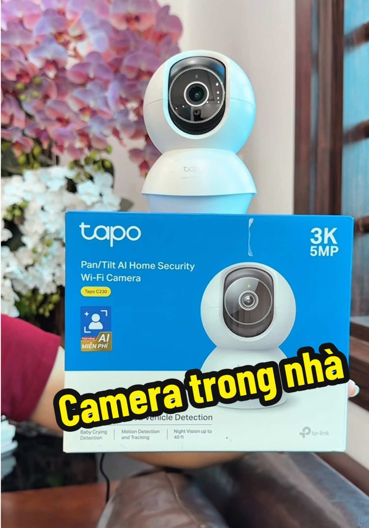 Camera trong nhà TP link quay quét 360 độ, tầm nhìn ban đêm 12m có màu; cảm biến chuyển động#ebichnhanong #xuhuong #camera#cameratrongnha #viral 