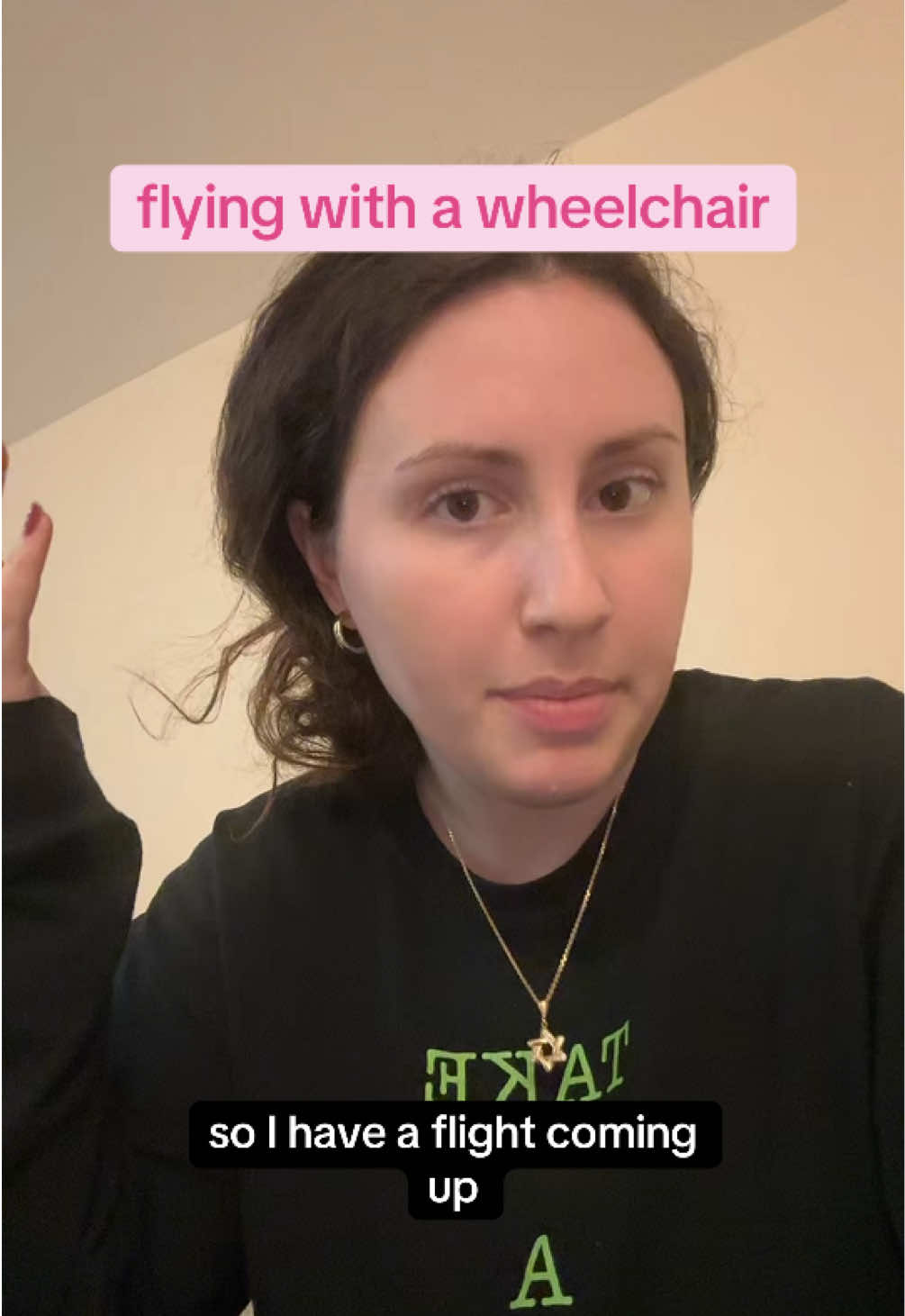 and no one is able to tell me where my chair will actually be stored until day of and I feel like all the rules and guidelines are written as riddles and also apparently staff don't always even know/follow them!! like!! scary. VD: Jacqie is a mid-20s white girl speaking to the camera from a nondescript location. text at tops reads 