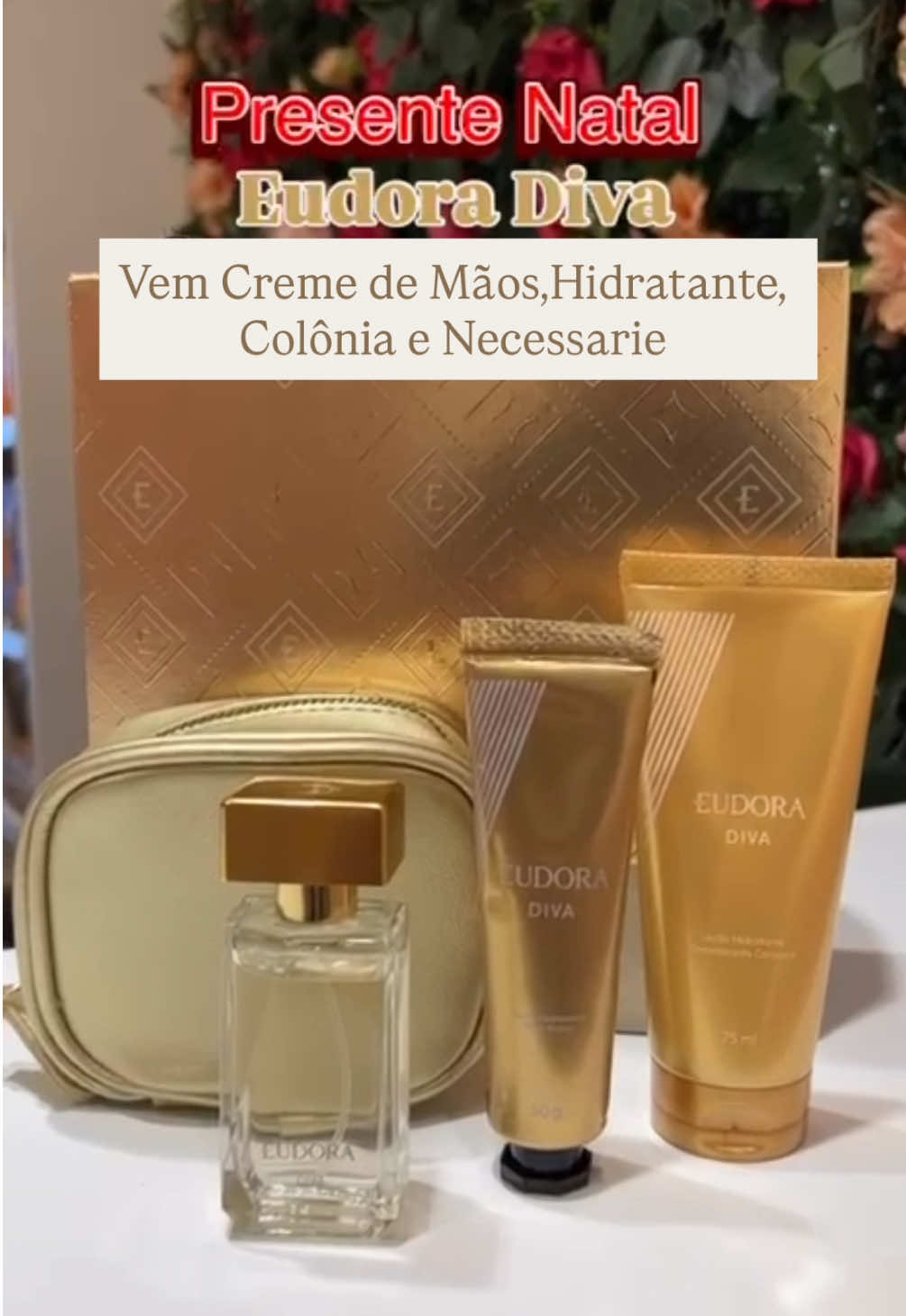 Presente Eudora Diva!!! No kit vem: 1 Colônia 30ml 1 Hidratante Corporal 75ml 1 Nevessarir 💰Valor Promocional  De:R$168,96 Por:R$129,90 🚨Disponível Disponível nas Lojas👇🏼 📍 1: Avenida Brasil,3089 |Centro- Maringá  📍Loja 2:Rua Guiapó,393 |Centro -Sarandi #eudora #eudoradiva #divaeudora #presentedenataleudora #influsdabelezagb 