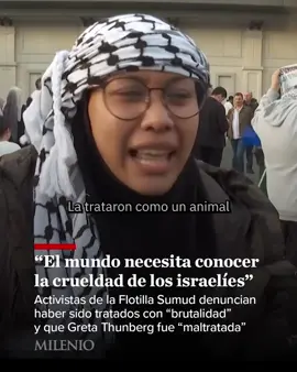 La activista sueca Greta Thunberg fue detenida por las fuerzas israelíes tras intentar ingresar a Gaza en una flotilla de ayuda humanitaria, lo que generó reacciones a nivel mundial. Al menos 137 activistas deportados por Israel tras participar en una flotilla de ayuda a Gaza llegaron a Turquía el 4 de octubre, entre ellos 36 turcos y ciudadanos de varios países. Dos de los activistas denunciaron que Greta Thunberg fue maltratada durante su detención, acusando empujones y uso propagandístico, mientras Israel negó las acusaciones y afirmó que todos los detenidos estaban “seguros y en buen estado de salud”. 📸 REUTERS #MilenioNoticias #MilenioInforma #GretaThunberg #Flotilla #Gaza 