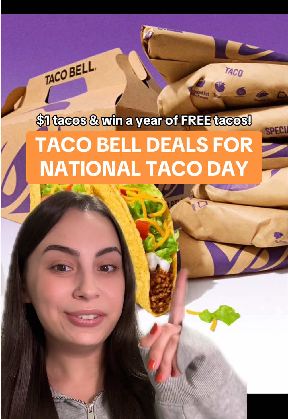 Taco Bell is celebrating National Taco Day with $1 tacos, discounts on party packs & a chance to win a FREE year of tacos! Throughout the day, rewards members will have a chance to win $1 cantina chicken soft tacos, limited edition merch and a year of FREE Taco Tuesdays. You can also BOGO FREE on tacos when you order through DoorDash @tacobell  #tacobell #nationaltacoday #Foodie #freebies #fooddeals #fastfood #cheapeats 