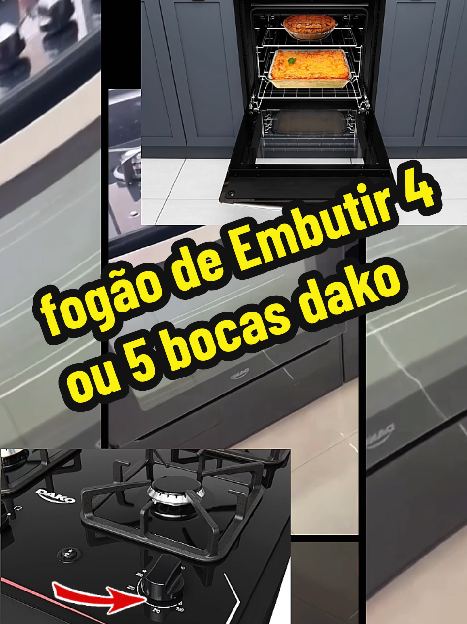 fogão de embutir dako 4 ou 5 bocas...#dako  #fogão #fogaodako #fogaodeembutir #for 