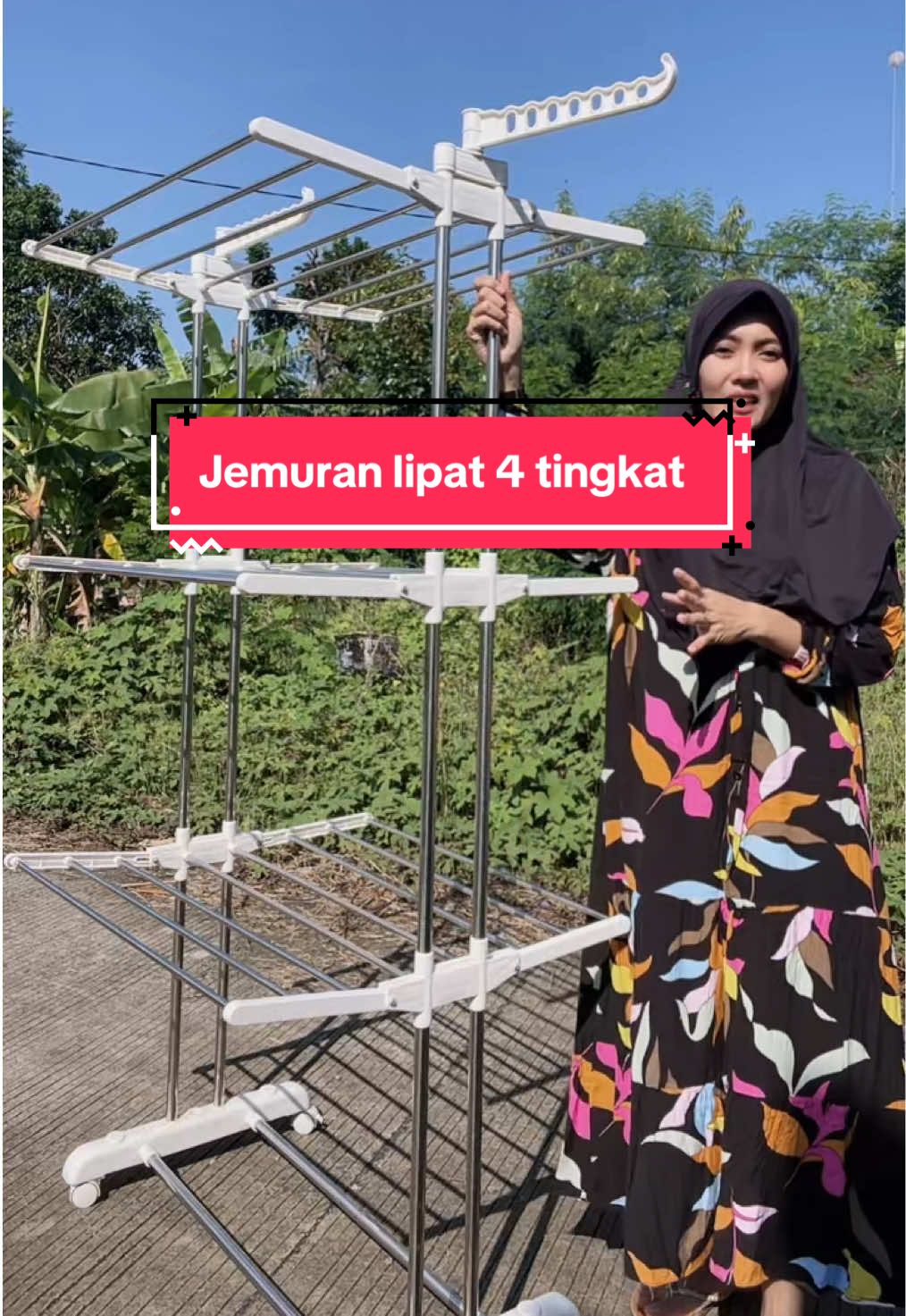 Jemuran baju lipat 4 tingkat minimalis #jemuranbaju #jemuranlipat #jemuranminimalis #GajianSale #PromoGuncang1010 